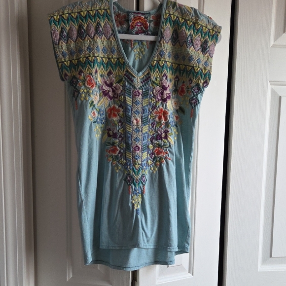 Johnny Was Tops - Johnny Was Embroidered Multicolor Blouse